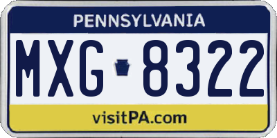 PA license plate MXG8322