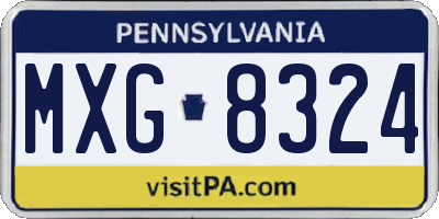 PA license plate MXG8324