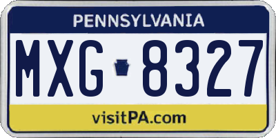 PA license plate MXG8327