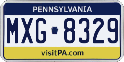 PA license plate MXG8329