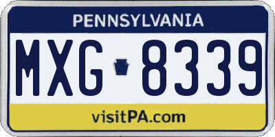 PA license plate MXG8339