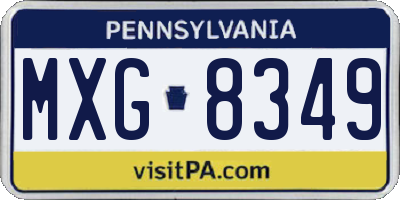 PA license plate MXG8349