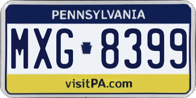 PA license plate MXG8399