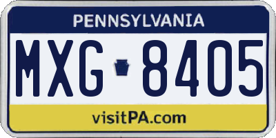 PA license plate MXG8405