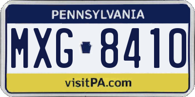 PA license plate MXG8410