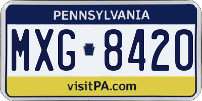 PA license plate MXG8420