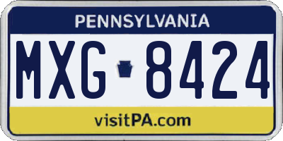 PA license plate MXG8424