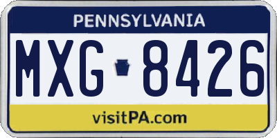 PA license plate MXG8426