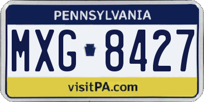 PA license plate MXG8427
