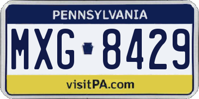 PA license plate MXG8429