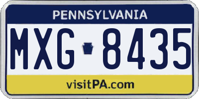 PA license plate MXG8435