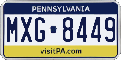 PA license plate MXG8449