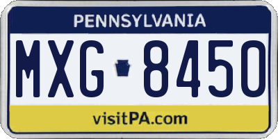 PA license plate MXG8450