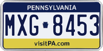 PA license plate MXG8453