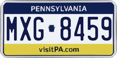 PA license plate MXG8459