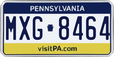 PA license plate MXG8464