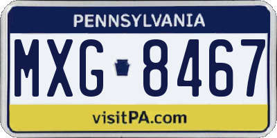 PA license plate MXG8467