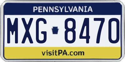 PA license plate MXG8470