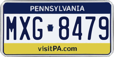 PA license plate MXG8479