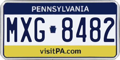 PA license plate MXG8482