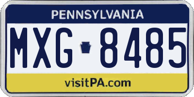 PA license plate MXG8485
