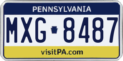 PA license plate MXG8487