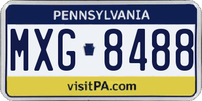PA license plate MXG8488