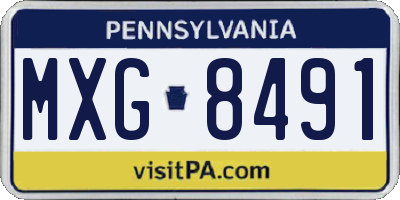 PA license plate MXG8491