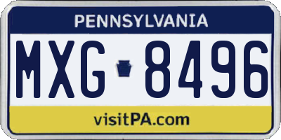 PA license plate MXG8496