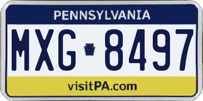 PA license plate MXG8497