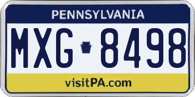 PA license plate MXG8498