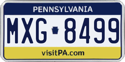 PA license plate MXG8499