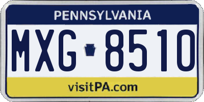 PA license plate MXG8510