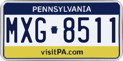 PA license plate MXG8511