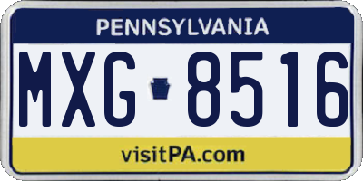 PA license plate MXG8516