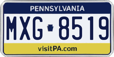 PA license plate MXG8519