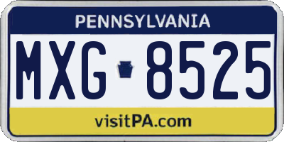 PA license plate MXG8525