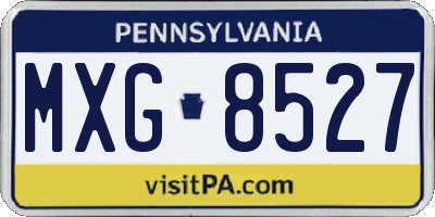 PA license plate MXG8527