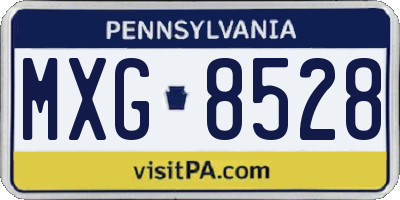 PA license plate MXG8528