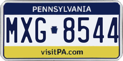 PA license plate MXG8544