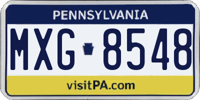 PA license plate MXG8548