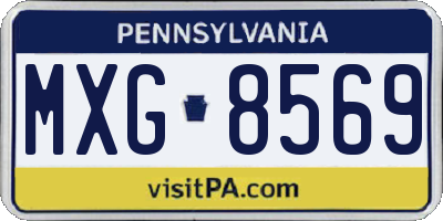 PA license plate MXG8569