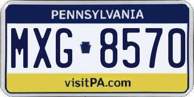 PA license plate MXG8570