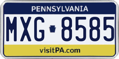 PA license plate MXG8585
