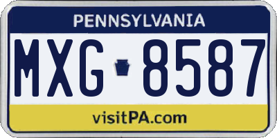 PA license plate MXG8587