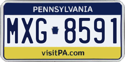 PA license plate MXG8591