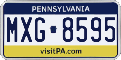 PA license plate MXG8595