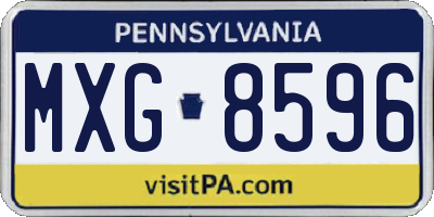 PA license plate MXG8596