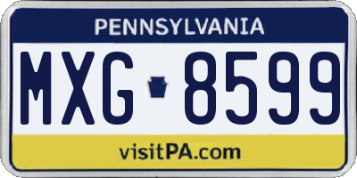 PA license plate MXG8599