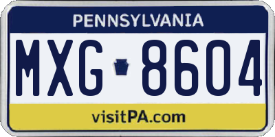 PA license plate MXG8604